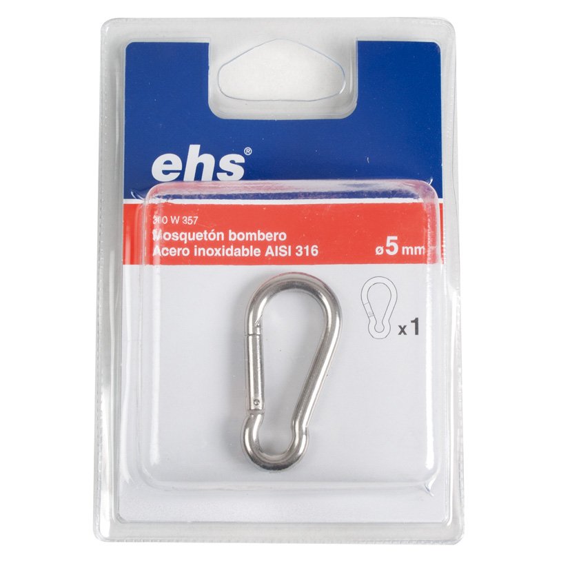 Mosqueton Bombero INOX 8X80 MM 1 UNID EHS cadena - Imagen 2