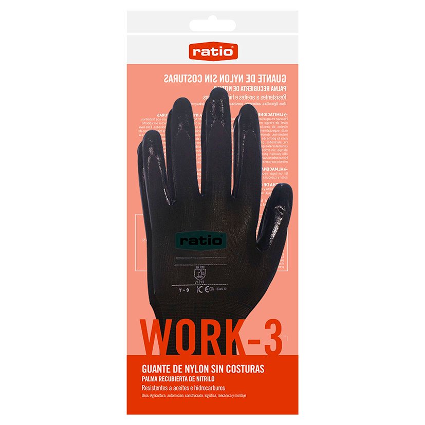 Guante NYLON C/recubr Nitrilo NEGR T/10 RATIO Ref. 1845A508 mecánico - Imagen 2