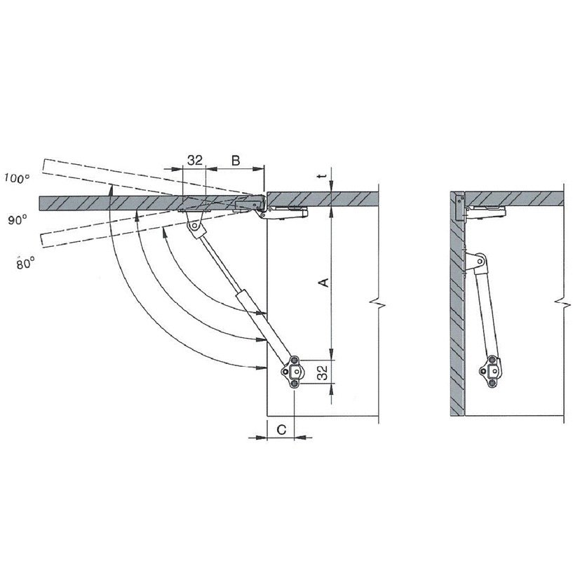 Piston GAS Elevable 12 KGS Micel armario - Imagen 2