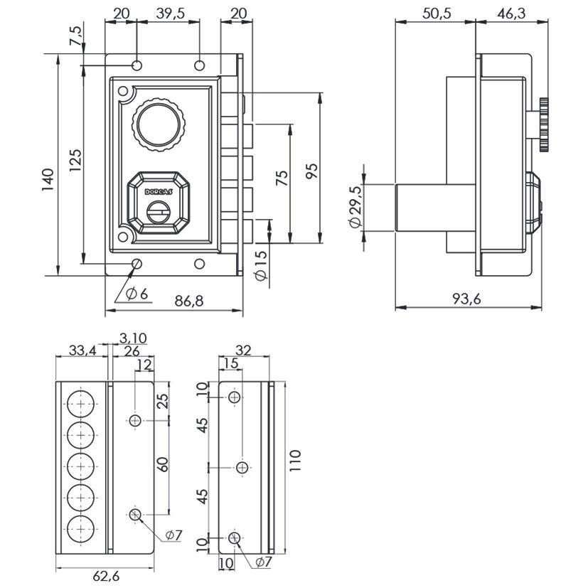 Cerradura Sobreponer C9111 Izquda Dorcas - Imagen 2