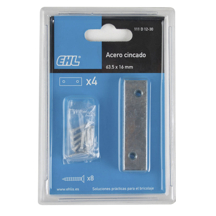 PLACA Cartela 60X20 MM 4 U EHL 5X16X1 pletina escuadra - Imagen 2