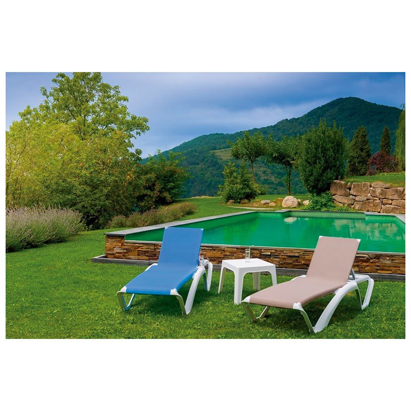 Tumbona ACQUA 73X 190X35 Blanca/arena Resol 73X190X35 mueble resina - Imagen 2