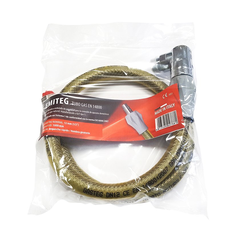 TUBO GAS INOX C/valvula Seguridad 1M 1 M regulador tubería - Imagen 3