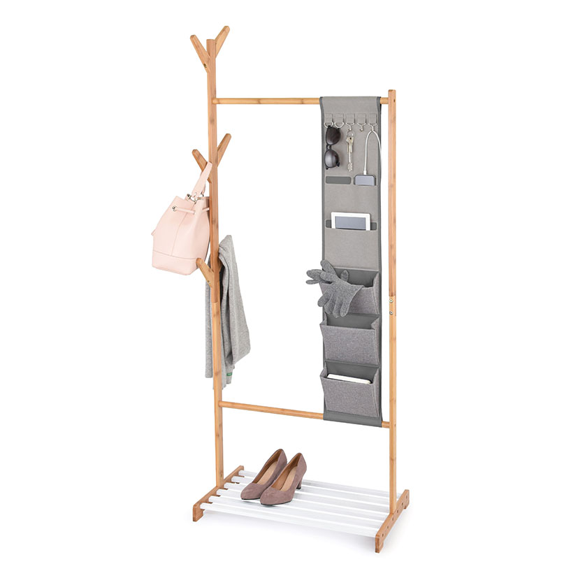 Colgador BAMBU C/repisa 65X 38X167 CM Jobgar 65X38X167 CM Gris percha perchero - Imagen 2