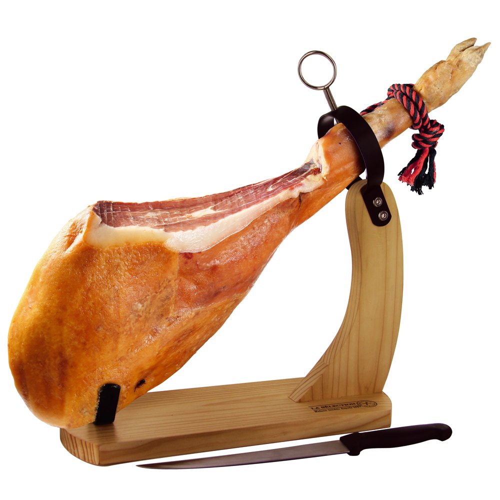 Jamonero Madera + Cuchillo 38X14 5X35 quesera - Imagen 2