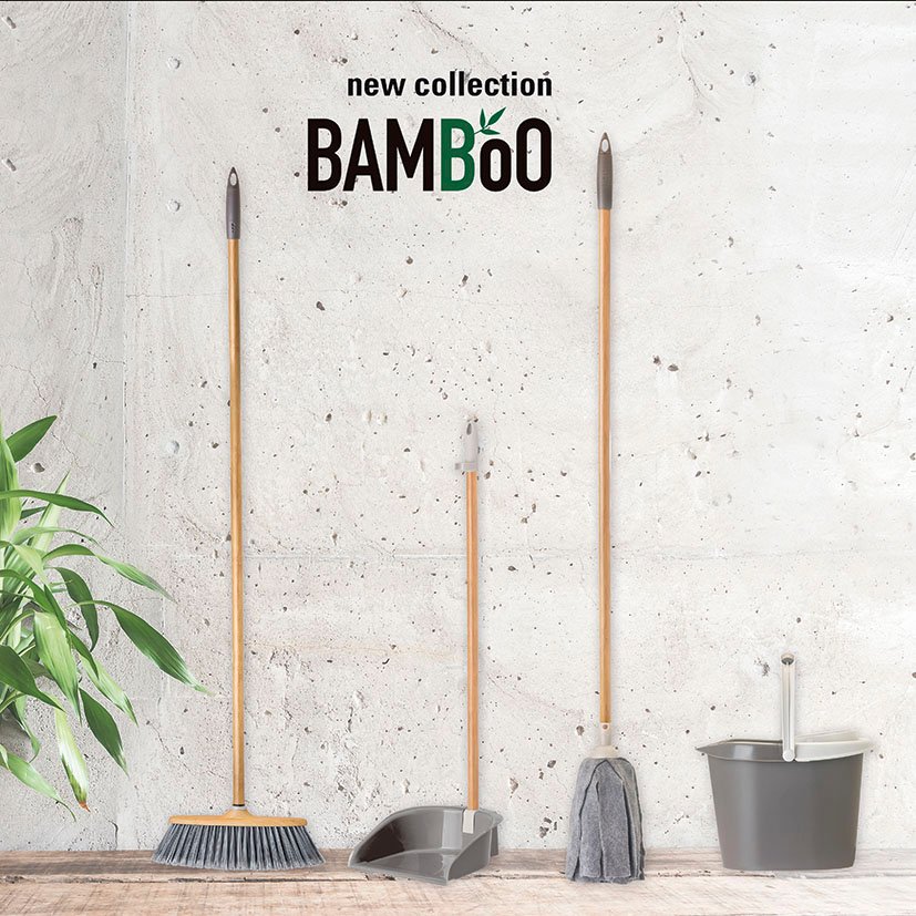 CUBO Fregar Bamboo PRINT GRAY VIGAR limpieza - Imagen 2