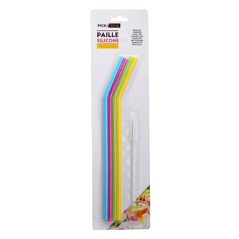Cañitas Reutilizables Silicona Juego 4 Unid 26 Cm aperitivo cóctel - Imagen 3