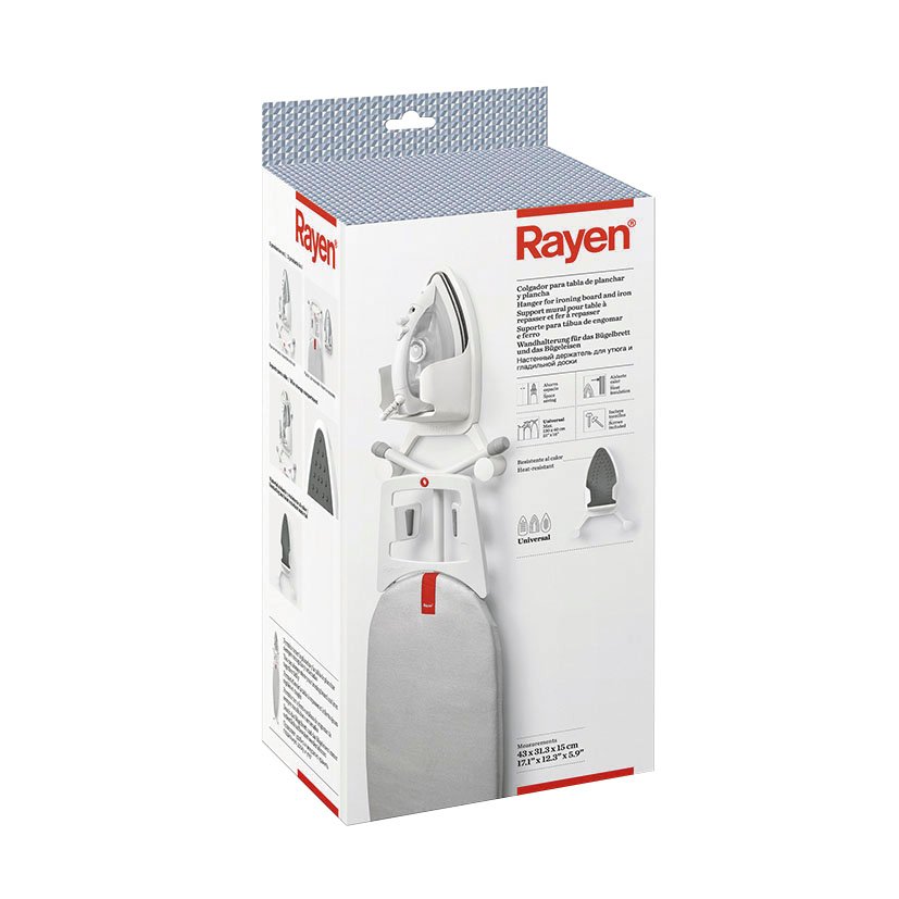 Colgador TABLA Planchar Silicona RAYEN 43X31 3X15 Cm Blanco plancha centro - Imagen 6