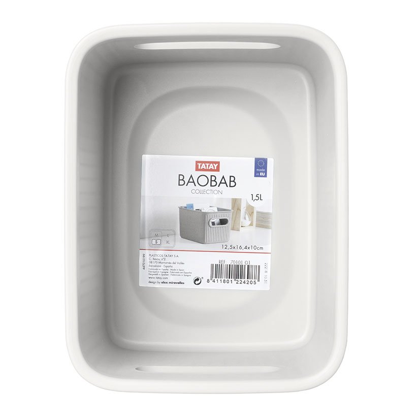 CESTA Ordenacion Baobab L 15 L TATAY 4X38 Blanco caja decorativa - Imagen 6