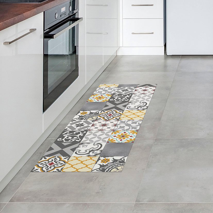 Alfombra CROMA PATCH Gris-ambar 45X75 Cm suelo - Imagen 2