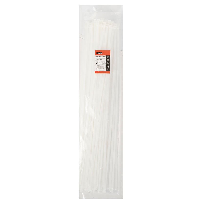 BRIDA NYLON Blanca 780X8,8 100 PZAS RATIO abrazadera - Imagen 2