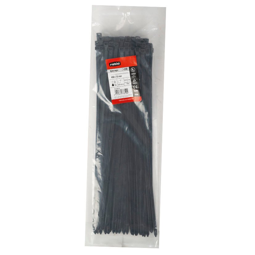 BRIDA NYLON NEGRA 550X7,6 100 PZAS RATIO abrazadera - Imagen 2