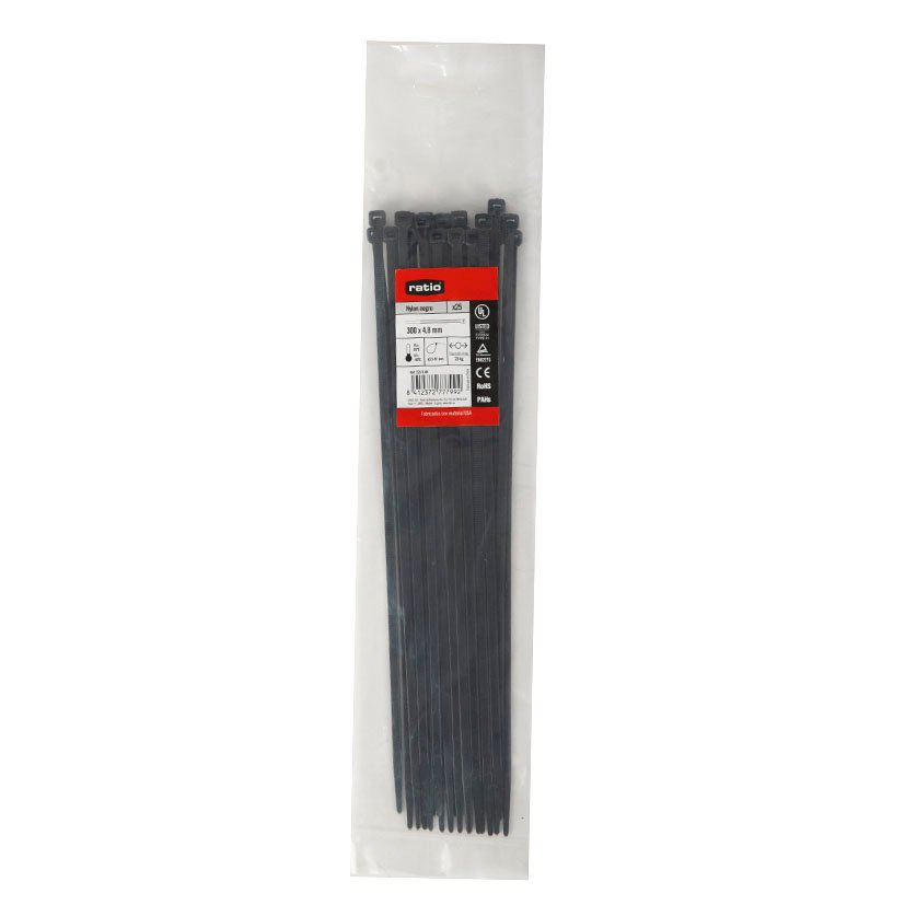 BRIDA NYLON NEGRA 1000X12,4 50 PZAS RATIO abrazadera - Imagen 2
