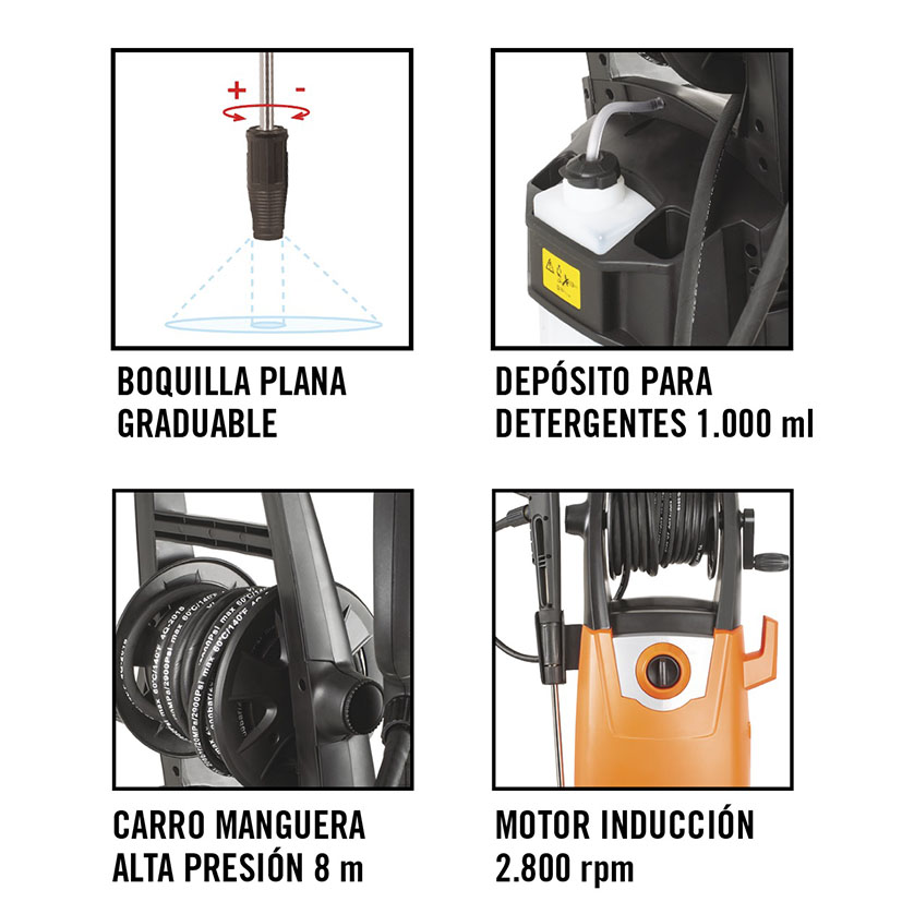 Hidrolimpiadora 130 BAR 2500 W LISTA 2500 W - Imagen 2