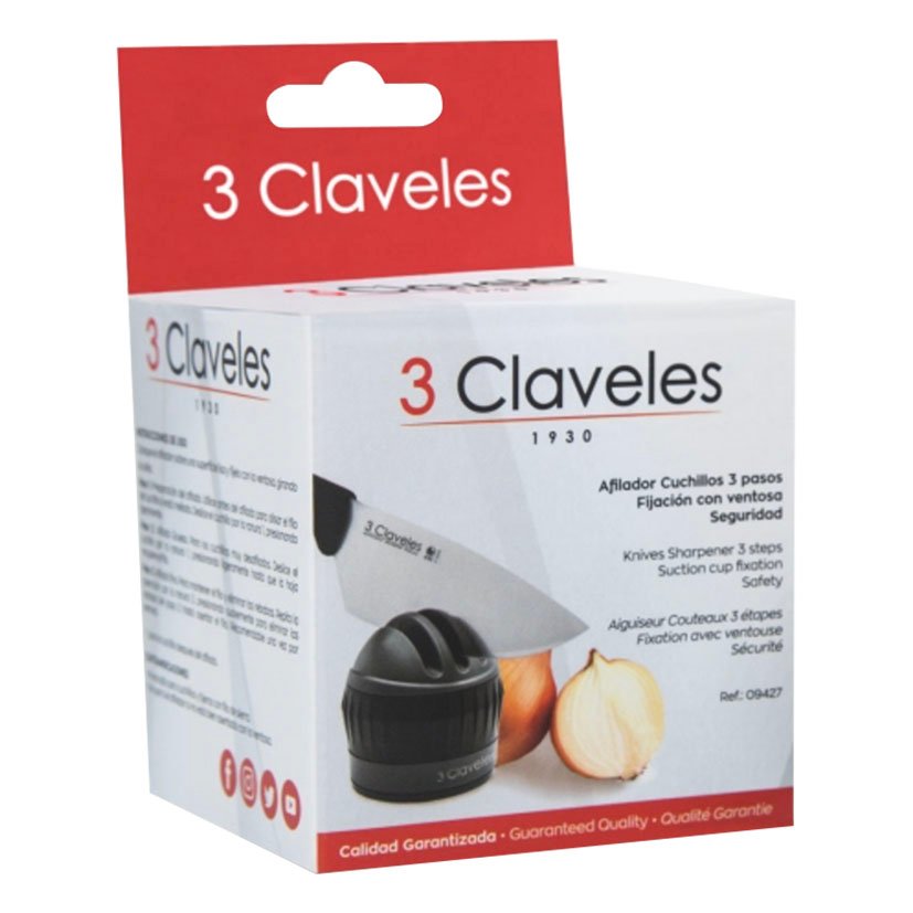 Afilador Cuchillos 3 FASES Ventosa 3C 3CLAVELES 6 Cm cocina - Imagen 2