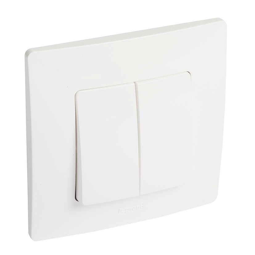 DOBLE Conmutador Blanco SERIE NILOE Legrand mecanismo empotrar - Imagen 2