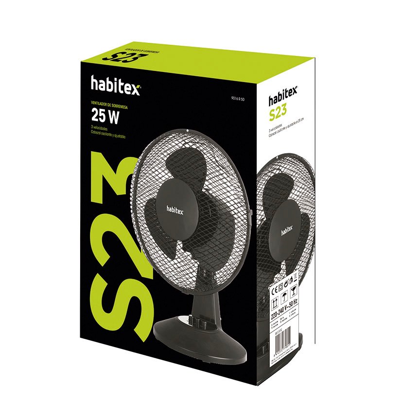 Ventilador Sobrem M S23 NEG Habitex Negro mesa - Imagen 2