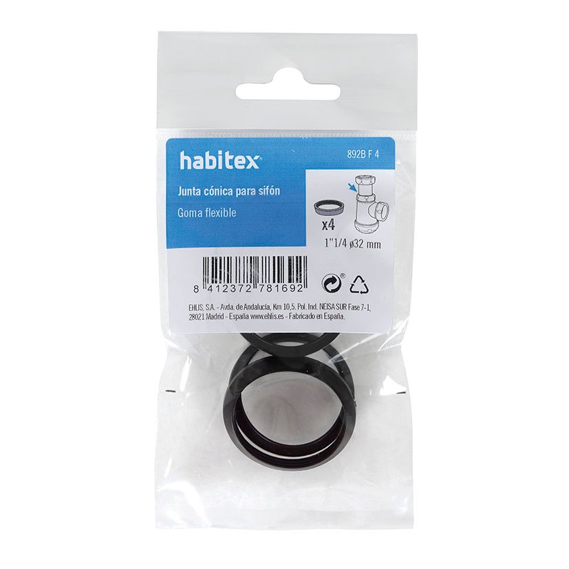 JUNTA Cónica 1" 1/4 Ø 32 4 UDS Habitex 32 Mm estanqueidad sellado - Imagen 2