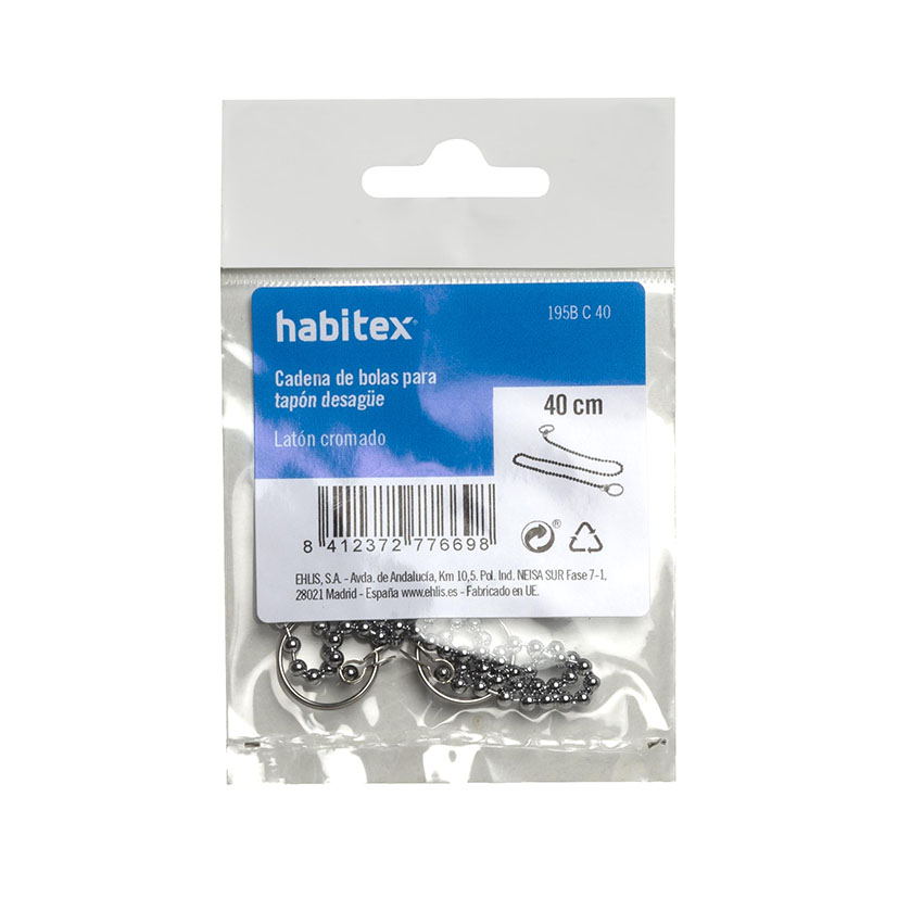 Cadena TAPON Lavabo 40 CM Habitex 40 CM desag - Imagen 2