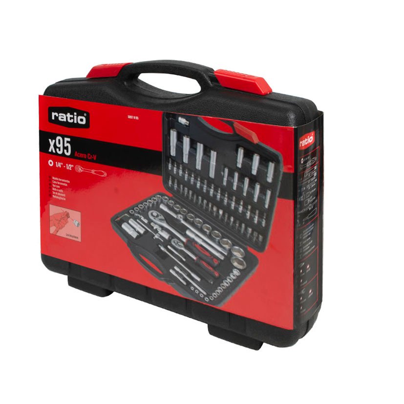 Maletin HERR 95 PZAS 1/4"1/2"CR-V RATIO Ratiobasic 8X30 Mm 32 Mm llav vaso - Imagen 3