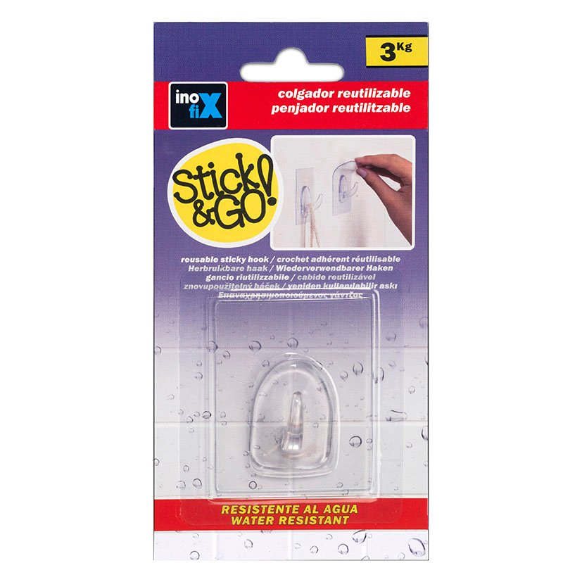 Colgador ADH Reutiliz Transp 60X47 Inofix 47X21X60 Mm gancho adhesivo - Imagen 2