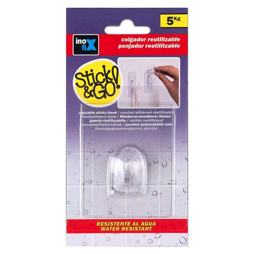 Colgador ADH Reutiliz Transp 80X62 Mm Inofix 62X21X80 Mm gancho adhesivo - Imagen 2