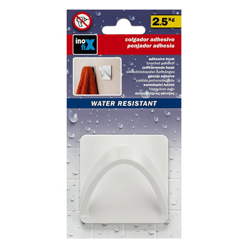 Colgador ADH RES AGUA 1 UNI Blanco Inofix gancho adhesivo - Imagen 2
