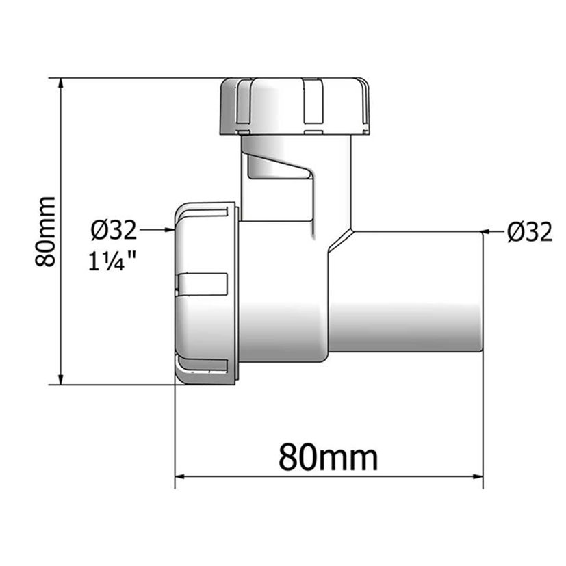 Valvula Aireacion Intercalable 1 1/4 Ø32 Tecnoagua 30 Mm sifon válvula - Imagen 2
