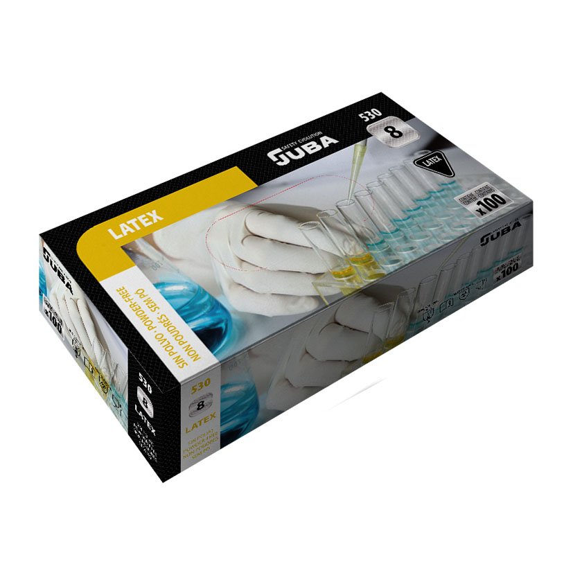 Guantes LATEX MOD 530 100 UNID T/M Juba desechabl - Imagen 3