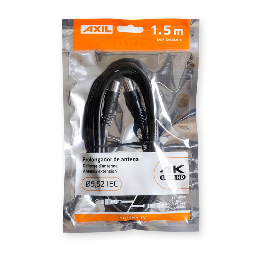 CABLE Conexion Antena / TV 2,5 M NEGRO Axil - Imagen 2