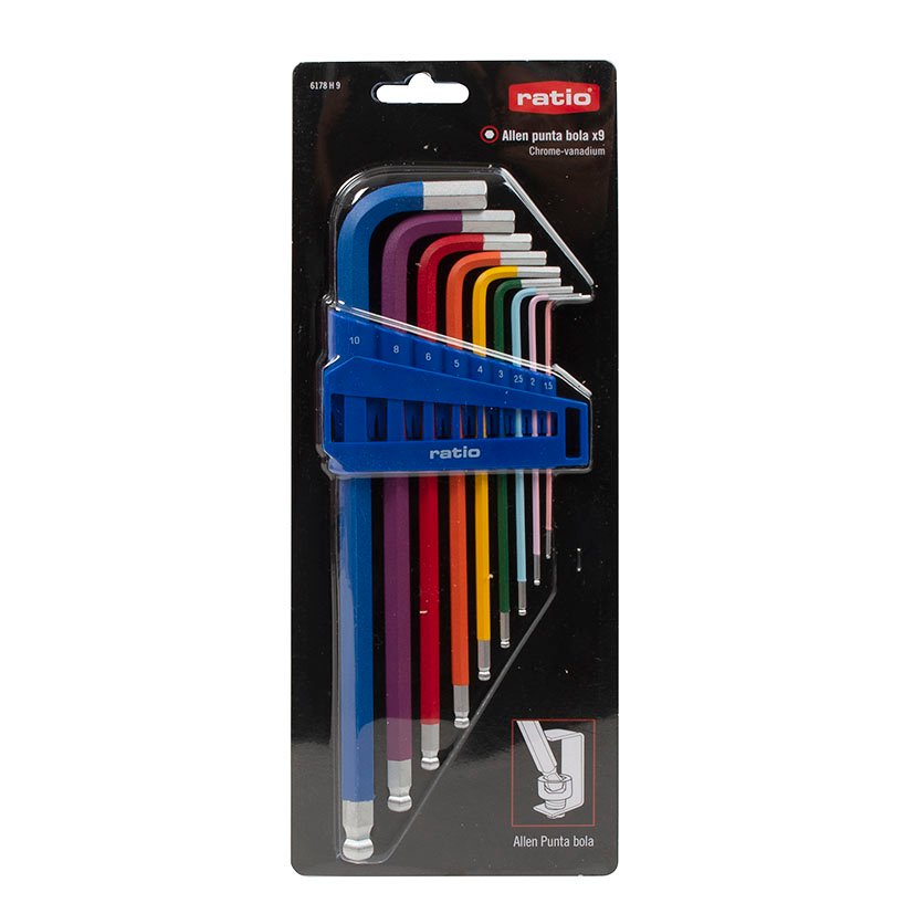 Llaves ALLEN (xl)punta BOLA Juego 9 RATIO 10 Mm vaso - Imagen 2