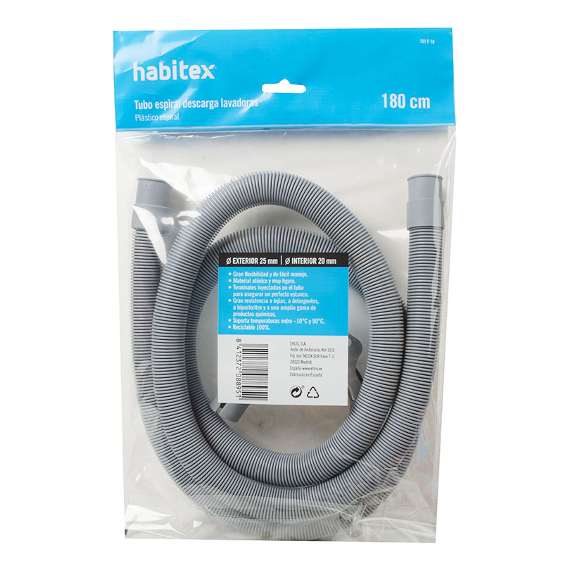 TUBO Descarga Lavadora 1800 MM Habitex 80 M lavavajilla - Imagen 2