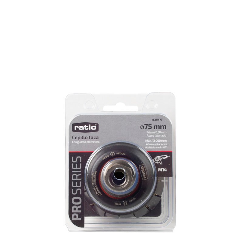 Cepillo TAZA ACERO Latonado 75X0,30 RATIO Proseries abrasivo electroportatil - Imagen 2
