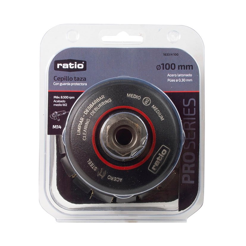 Cepillo TAZA ACERO Latonado 100X0,30 RATIO Proseries abrasivo electroportatil - Imagen 2