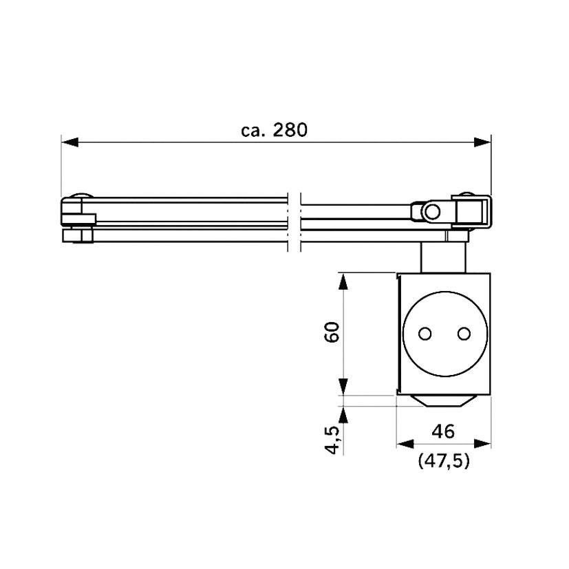 BRAZO Retened P/ Cierrap TS83 NEGRO Dorma mecanismo cierrapuerta - Imagen 2