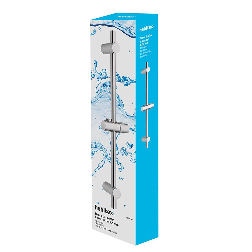 BARRA DUCHA 600X22 MM Cromada Habitex 600X22 MM Ref. 410F60 columna - Imagen 2