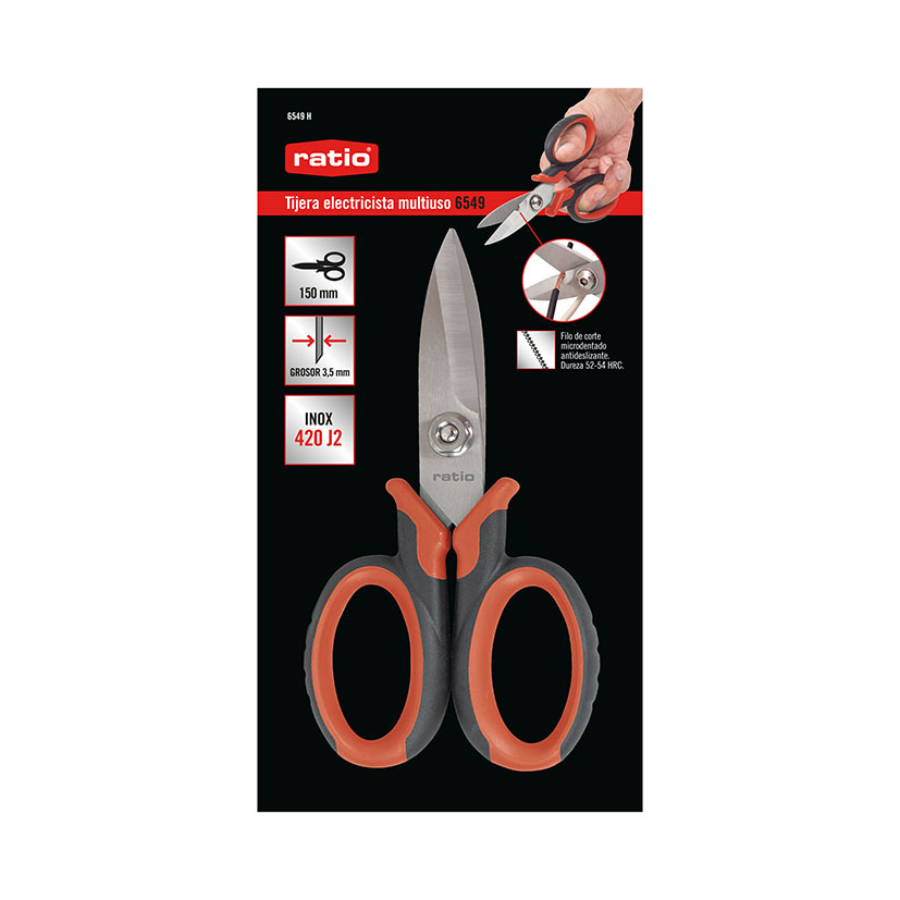 Tijera Electricista INOX RATIO 150 Mm herramienta corte - Imagen 3