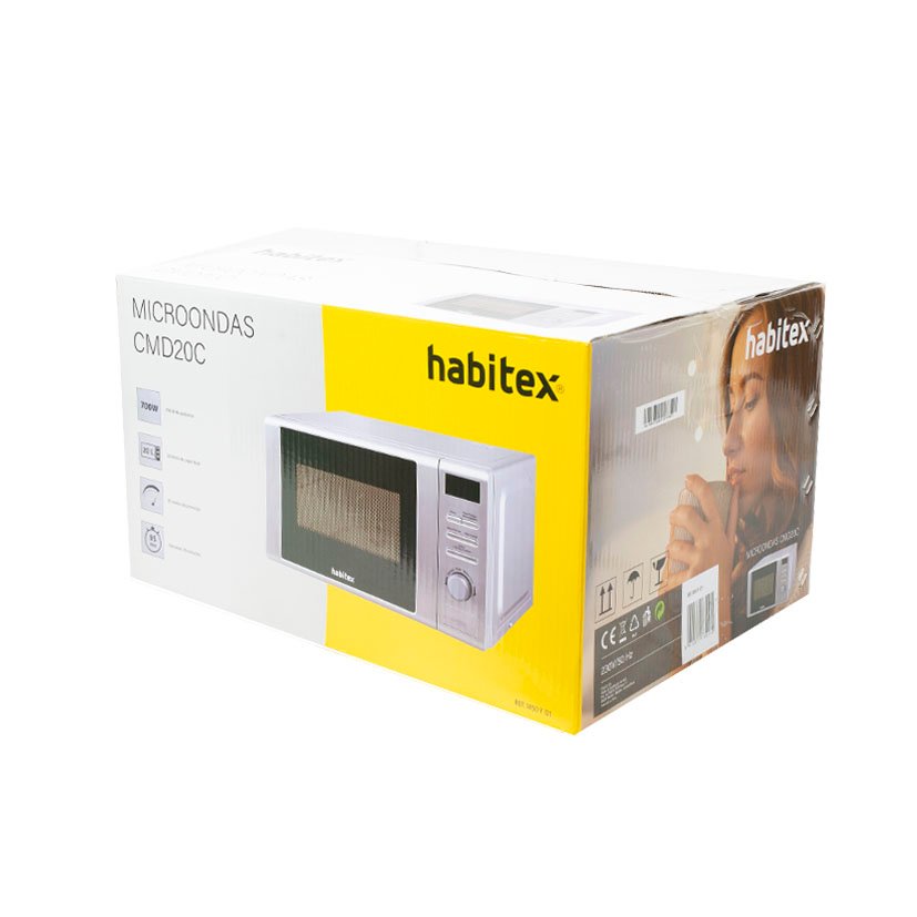 Microondas 20 L 700 W Digital CROMO HB Habitex 700 W Cromado horno - Imagen 3