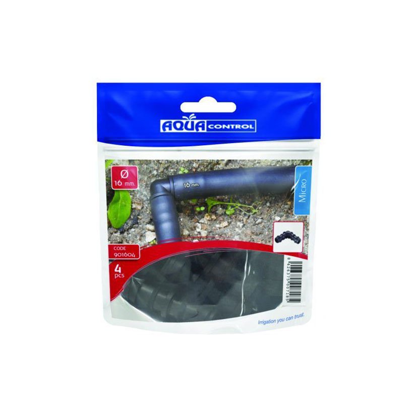 RIEGO GOTEO CODO 16 MM 4 UDS Aquacontrol distribución - Imagen 3