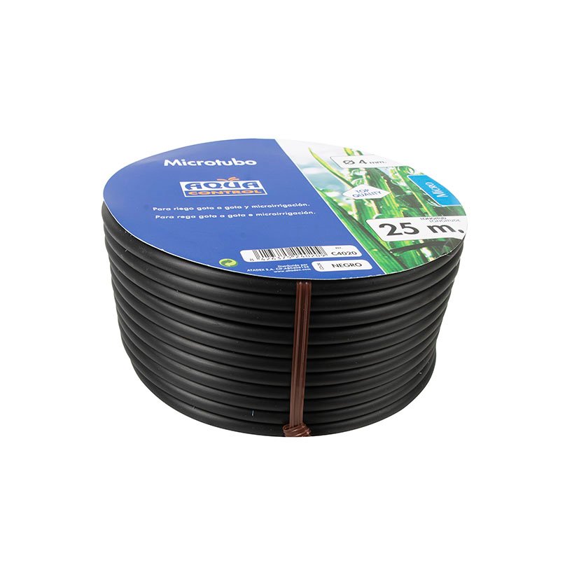 RIEGO GOTEO Microtubo 4 MMX25 M Aquacontrol Negro tubería - Imagen 2
