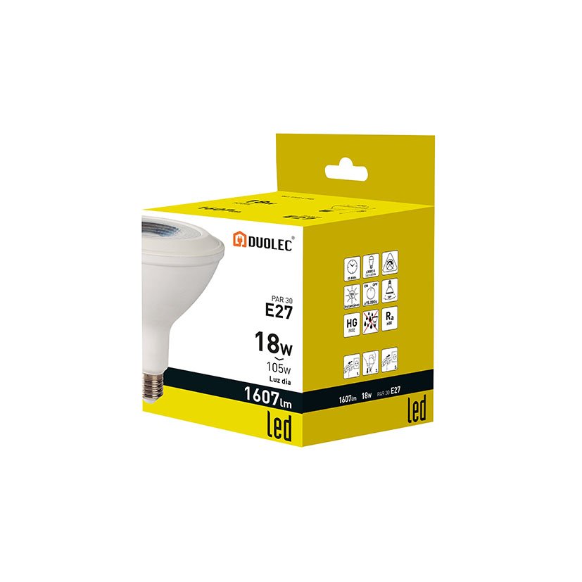 Lampara LED PAR 38 E27 18 W 4000K 1850 LM Duolec 18 W 120X135 Mm bombilla - Imagen 2
