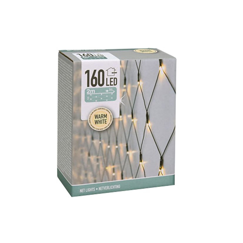 Cortina Exterior 160 LED Blanca -calida 2X1 M 10 Cm navideña - Imagen 3
