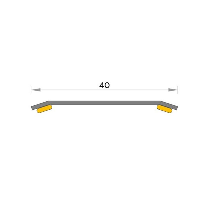 Pletina 2 PEST ADHES 40 MM Latonada EHL perfil junta latón - Imagen 2