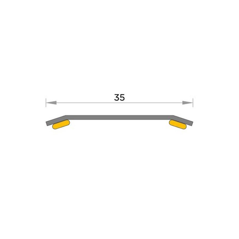 Pletina MET ROBLE AD 350X830 MM EHL 35 Mm perfil junta - Imagen 2