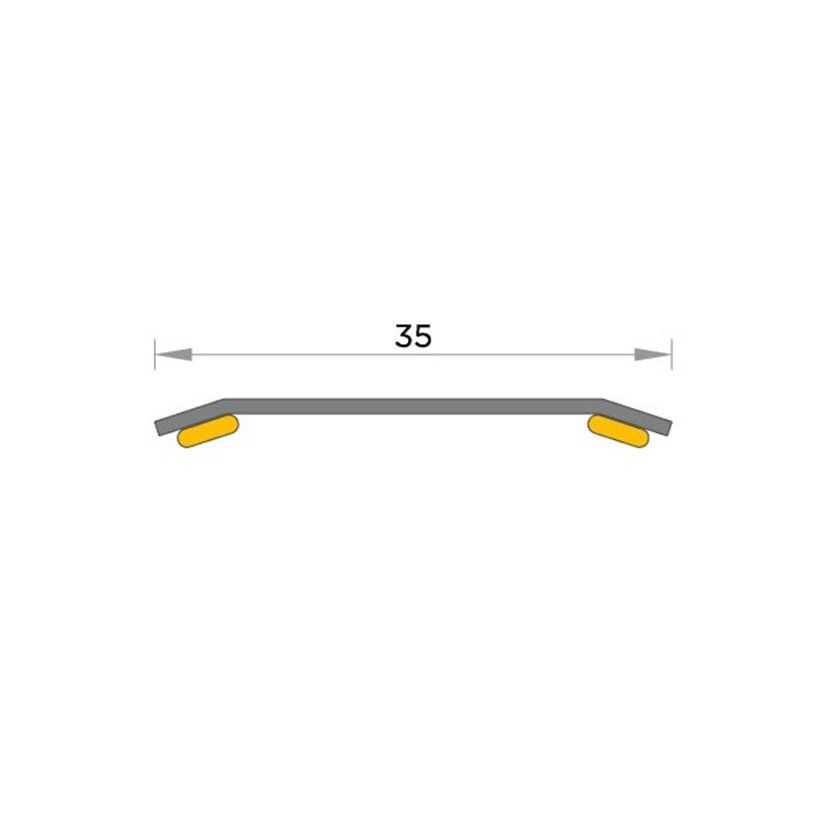 Pletina MET INOX ADH 350X830 MM EHL 35 Mm perfil junta - Imagen 2