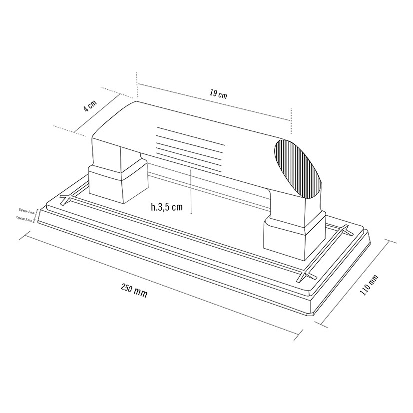 LLANA C/base DE GOMA 250X110 MM Jar 250X110 MM paleta - Imagen 2