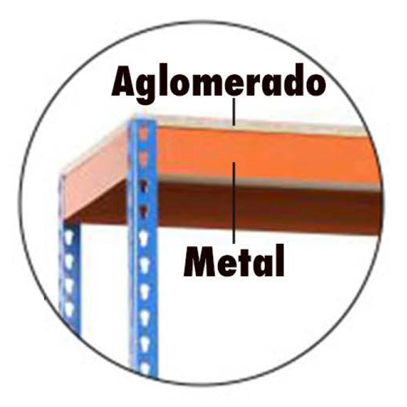 8 Bandejas PARA KIT MEGA 45 Habitex 150X45X200 Cm estantería - Imagen 2