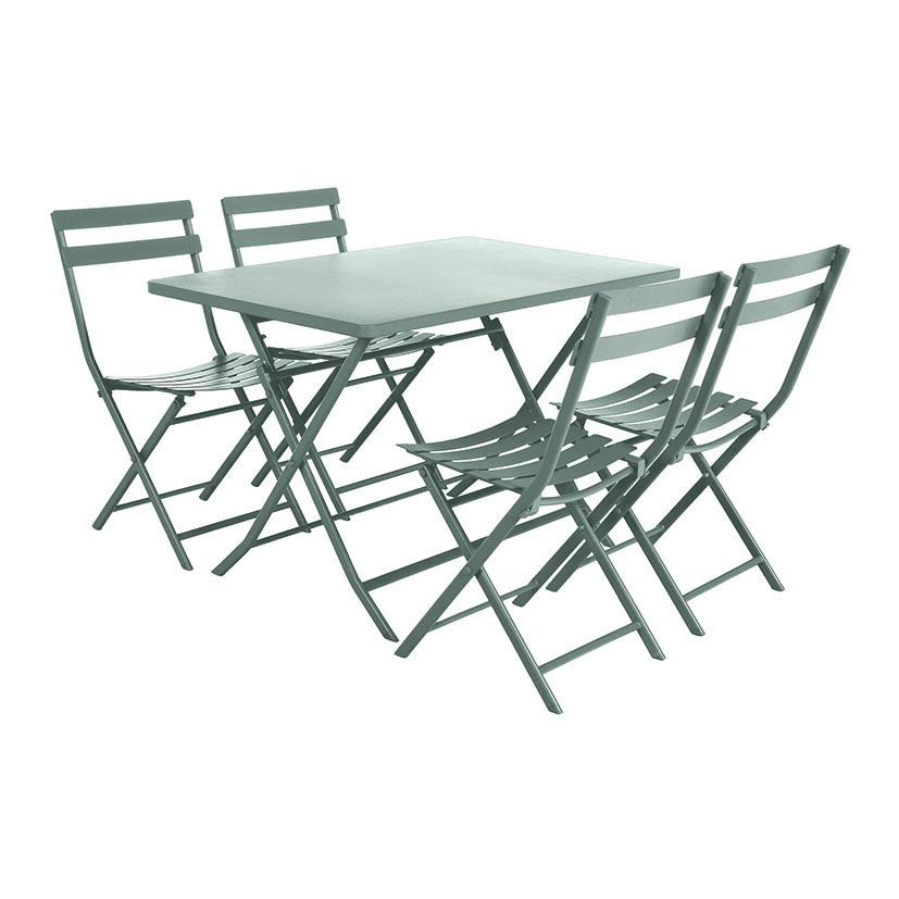SILLA Metálica Plegable VERDE 42X51X81 Cm mueble metal - Imagen 2