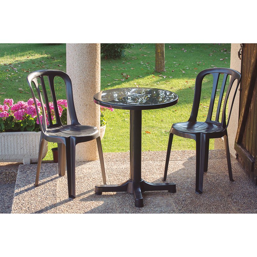 MESA Balcón Ø 60 CM Antracita mueble resina - Imagen 2