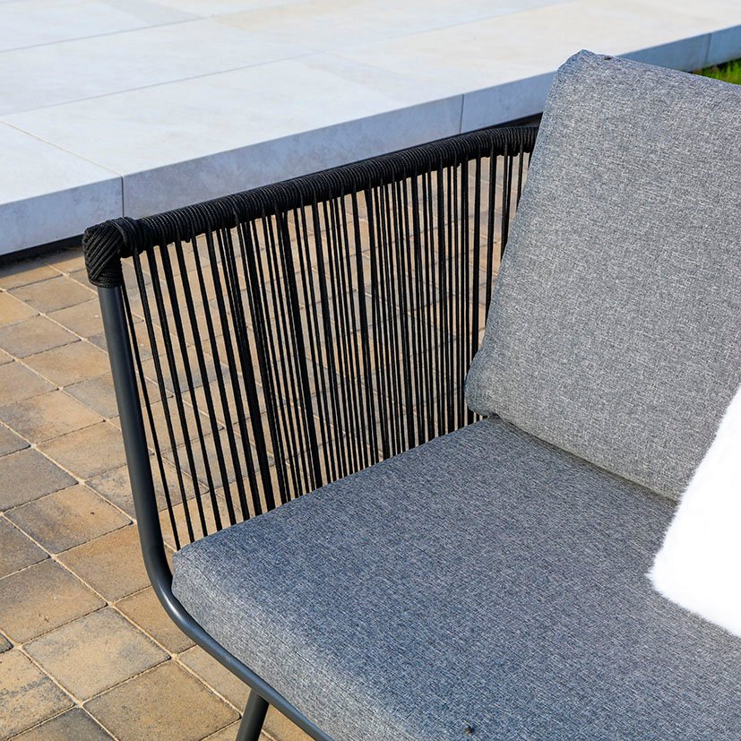 Sofá Acero/cuerda + 2 Mesitas + PUFF 193X72X75 Cm 60X60X32 Cm mueble metal - Imagen 9